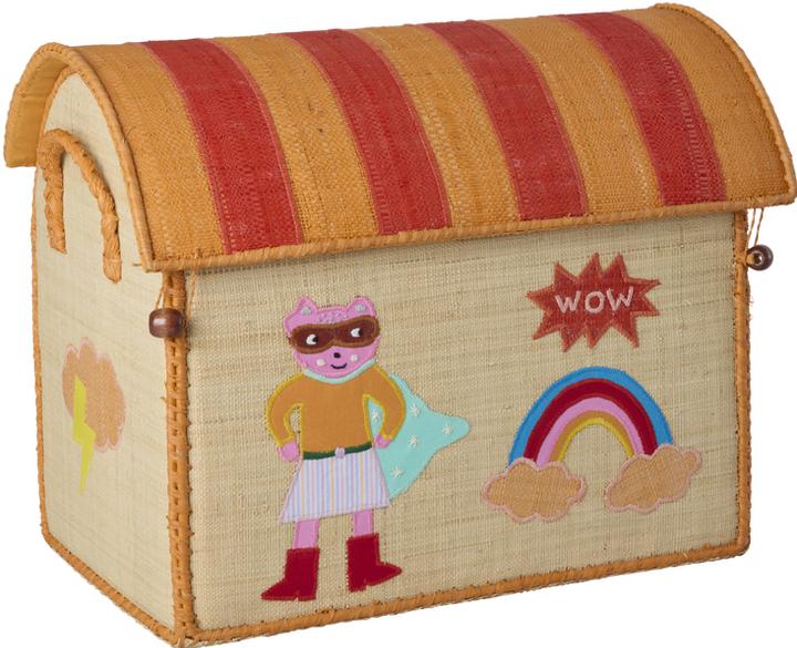 Actual product image Rice - Raffia Toy Baskets with Hero Theme - Pink - Large, Medium, Small