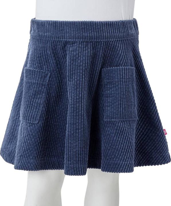 Actual product image vidaXL Children's skirt with pockets corduroy navy blue 92,Material: 100 (92)