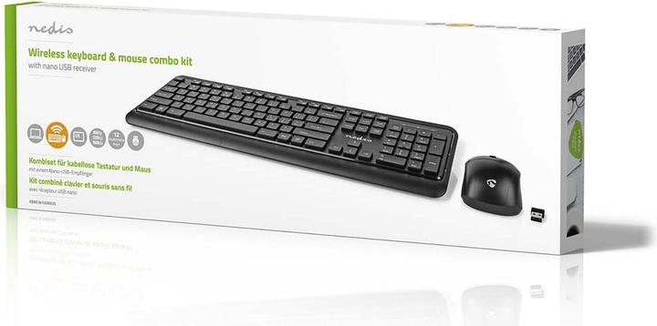 Immagine prodotto Nedis Set mouse e tastiera | Senza fili | Connessione a mouse e tastiera: USB | 800 / 1200 / 1600 dpi | (US, Senza fili)
