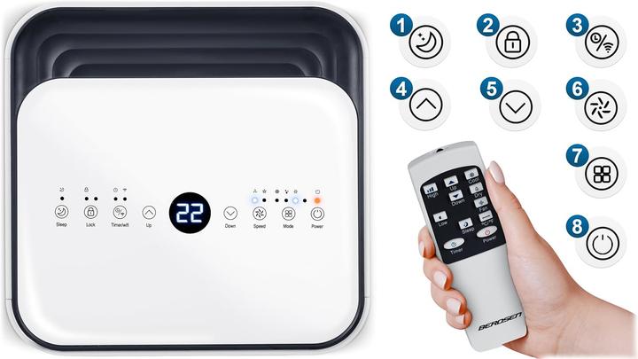 Actual product image Berdsen Mobiles 3-in-1 Klimagerät mit App-Steuerung (9000 BTU/h)