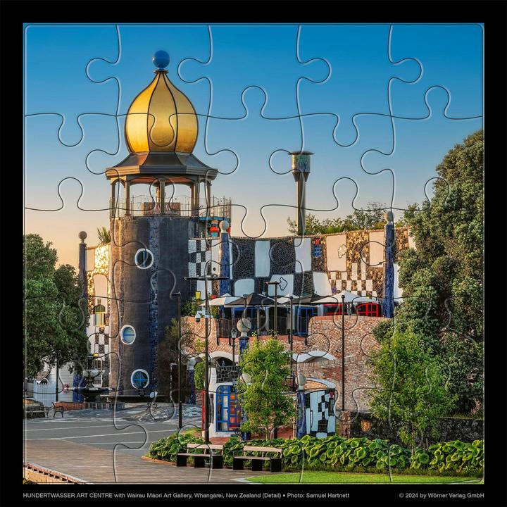 Produktbild Hundertwasser Puzzle mit Grukarte