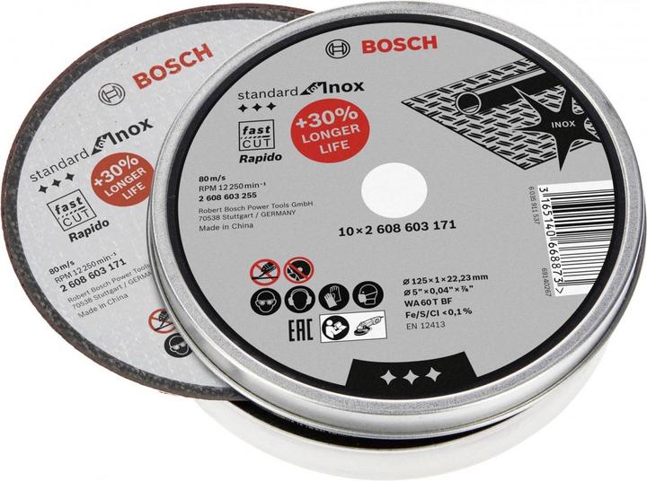 Bosch Professional Zubehör PRO Stainless Steel and Metal Trennscheibe, 125 x 1 x 22,23 mm