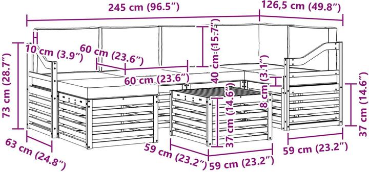 Produktbild vidaXL Outdoor-Sofa