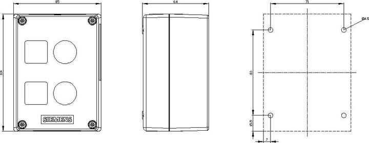 Immagine prodotto Siemens Contenitore per dispositivi di comando, 22mm