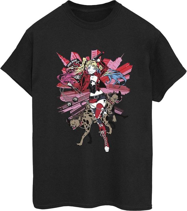 Actual product image Womens/Ladies Harley Quinn Hyenas Cotton Boyfriend T-Shirt (L)