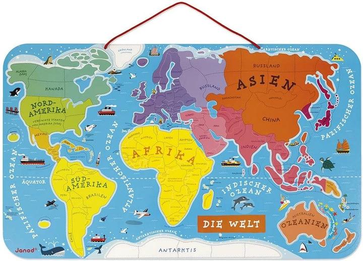 Image du produit Janod Carte magnétique "Le monde (92 pièces)