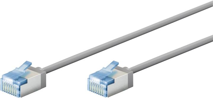 Actual product image Goobay Ultra-flexible CAT 6A patch cable, slim, U/FTP, grey (U/FTP, CAT6a, 10 m)