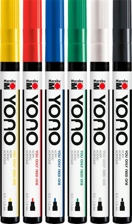 Produktbild Marabu Acrylmarker YONO Set 0.5 - 1.5 mm, 6-teilig, Mehrfarbig (Mehrfarbig, 1.50 mm, 6 x)