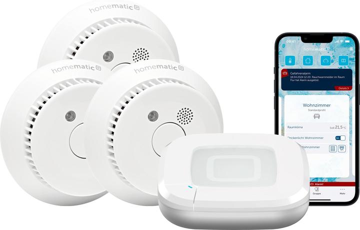 Homematic IP Starterset Rauchwarnmelder für 3 Räume