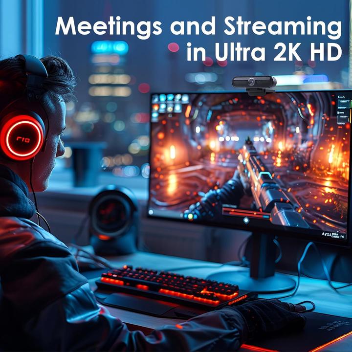 Immagine prodotto Vizolink W4DS Webcam 2K mit Autofokus und Dual Mikrofon