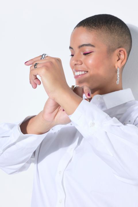 Immagine prodotto Studio Untold Camicia dal taglio oversize con rivetti decorativi (42, 44)