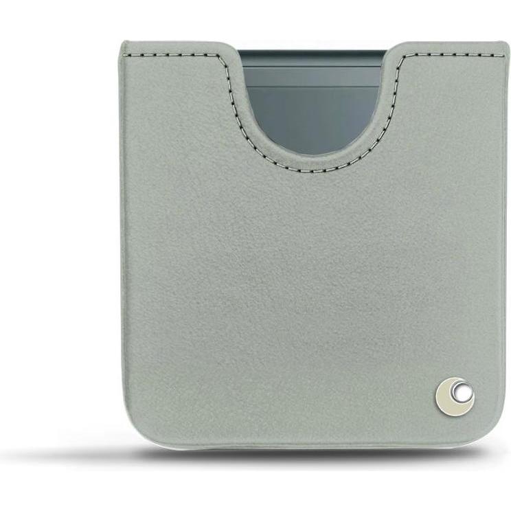 Noreve Custodia in pelle per Samsung Galaxy Z Flip3 (Samsung Galaxy Z Flip3), Cover smartphone, Grigio
