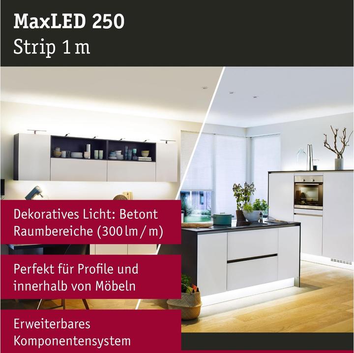 Immagine prodotto Paulmann MaxLED 250 Strisce (Bianco caldo, 100 cm, Interno)