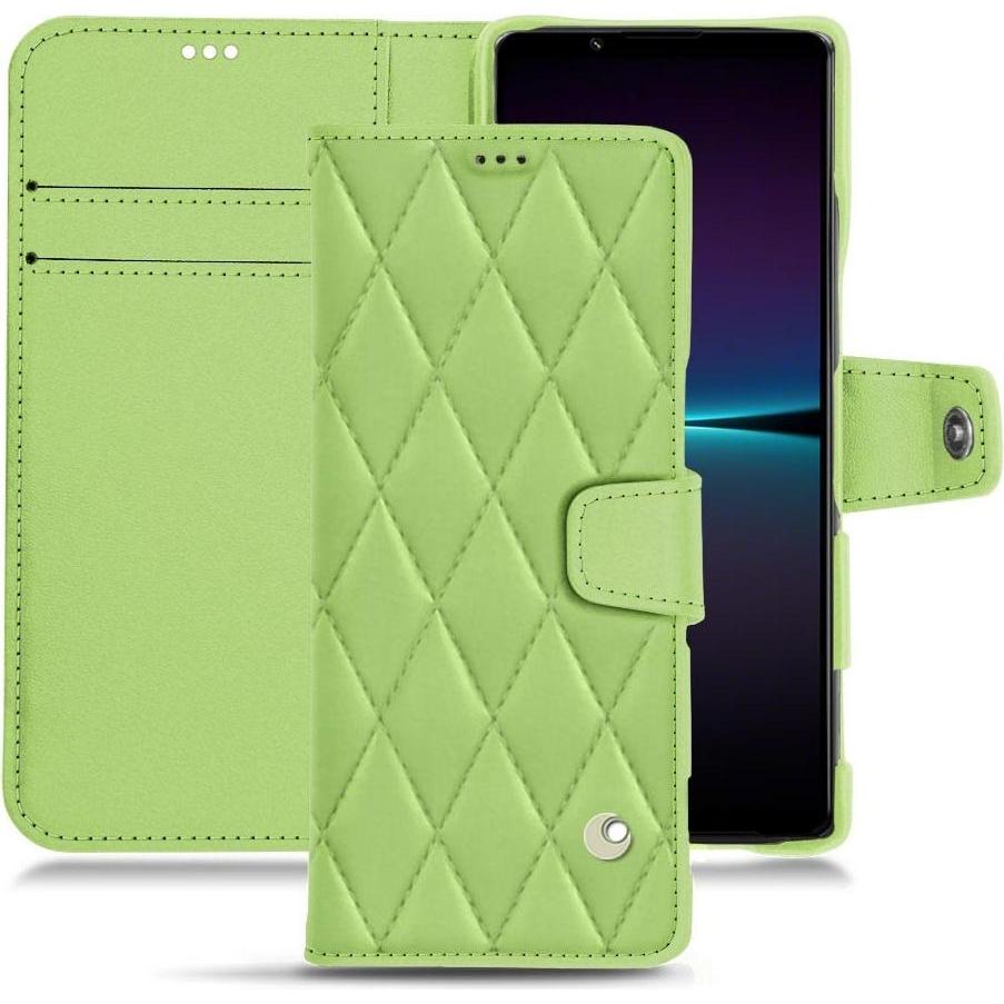 Noreve Lederschutzhülle Wallet (Sony Xperia 1 IV), Smartphone Hülle, Grün