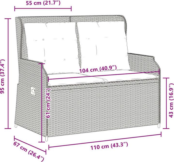 Image du produit vidaXL Ensemble salon de jardin 10 pièces avec coussins