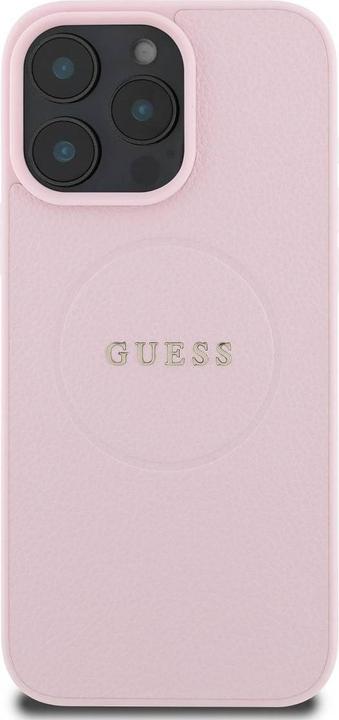 Custodia Guess IPhone 16 Pro Max Con MagSafe, IML Metallo, Logo Rosa, Rosa