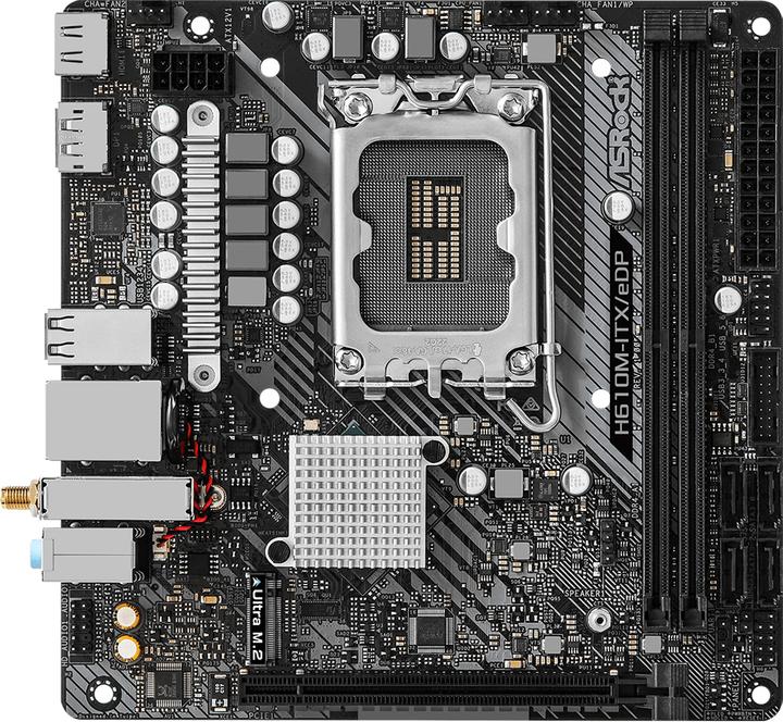 Image du produit AsRock H610M-ITX/eDP (LGA 1700, Intel H610, Mini-ITX)