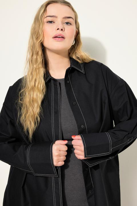 Produktbild Studio Untold Bluse, oversized, helle Ziernähte (54)
