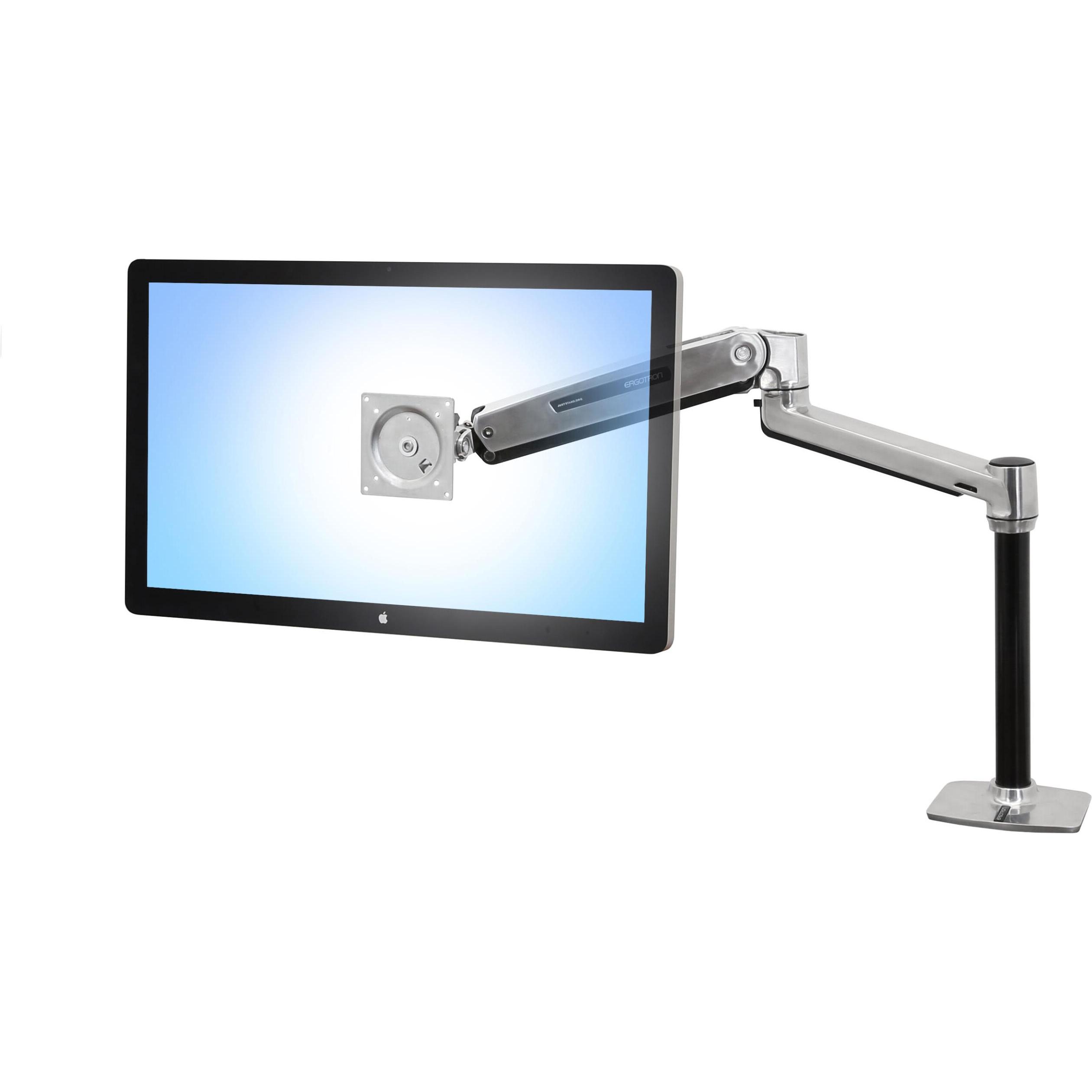 Ergotron LX Monitor Arm mit patentierter CF-Technologie (Tisch, 46"), Monitor Halterung, Silber