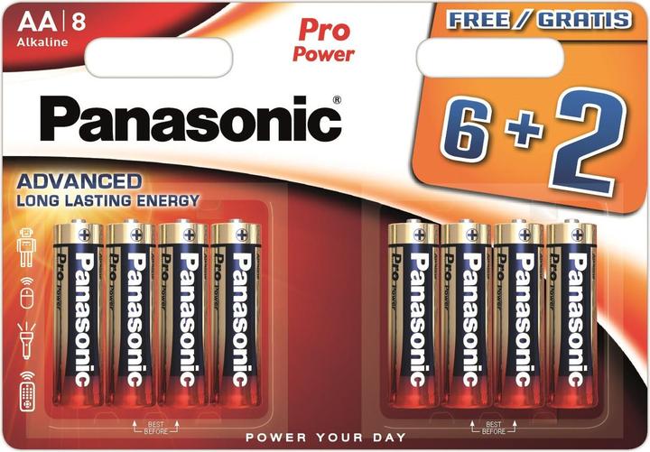Actual product image Panasonic Pro Power battery LR6PPG/8BW (6+2) (8 pcs., AA)