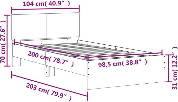 Image du produit vidaXL Bettgestell (100 x 200 cm)
