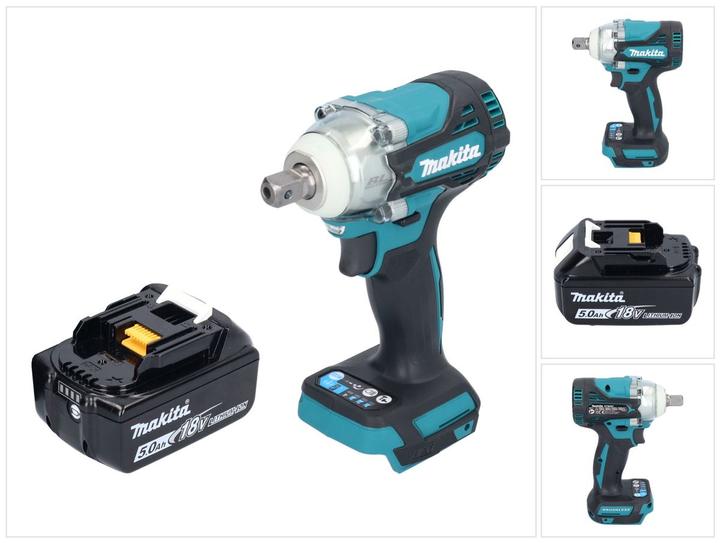 Produktbild Makita DTW 301 T1 Akku Schlagschrauber 18 V 330 Nm 1/2" Brushless + 1x Akku 5,0 Ah - ohne Ladegerät (Schlagschrauber)