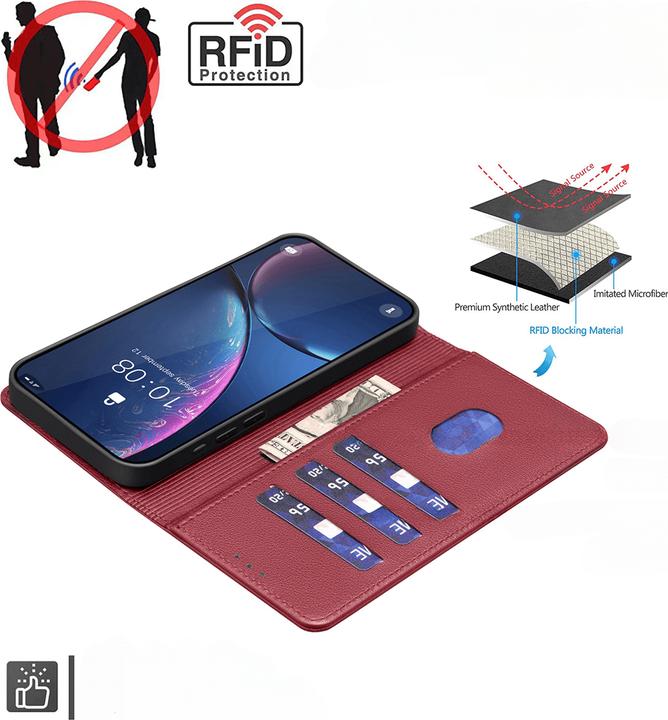Actual product image Binfen Color Galaxy A37 - BINFEN Leder Etui Hülle mit RFID Blocker (Samsung Galaxy A37)