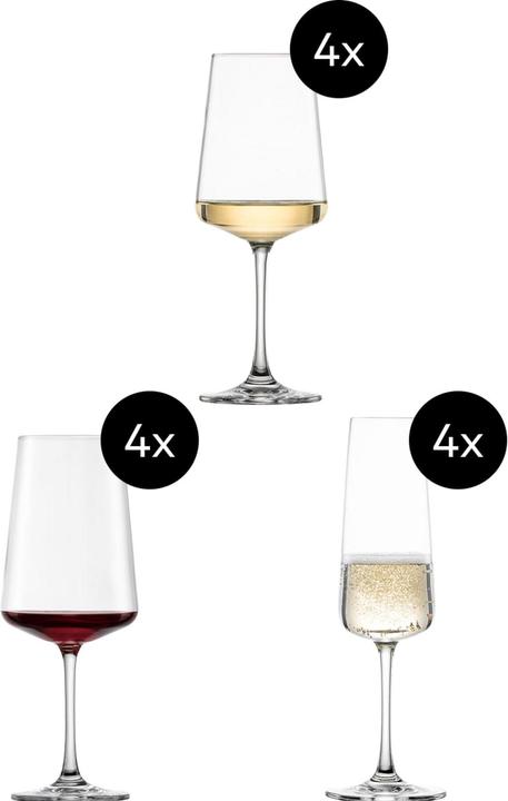 Produktbild Schott Zwiesel Gläserset Mio Vino (38 cl, 12 Gläser, Rotweingläser, Weissweingläser)