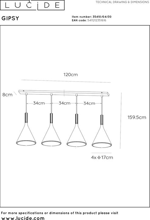 Actual product image Lucide Gipsy (E27)