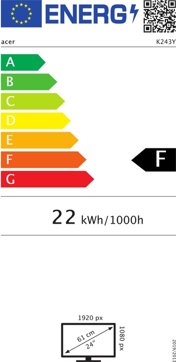 Energy Label Acer K243Y (1920 x 1080 pixels, 24")
