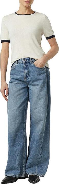 Image du produit Comma Strickpullover Basic Feinstrick-Shirt mit Kontrastabschlüssen (38)