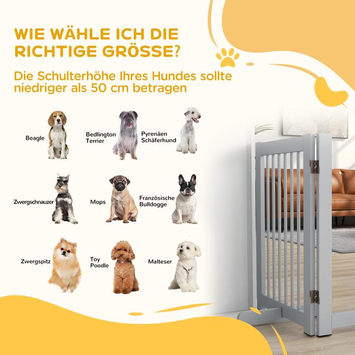 Immagine prodotto PawHut Schutzgitter Kiefernholz Hellgrau