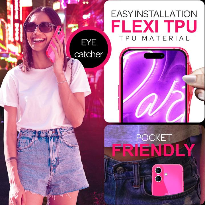 Immagine prodotto Nalia Copertura in silicone trasparente al neon (Apple iPhone 16)