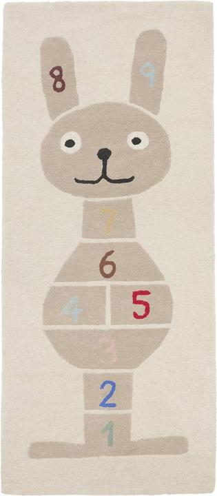 OYOY Mini Tapis décoratif Rabbit Hopscotch Gris (75 x 180 cm)