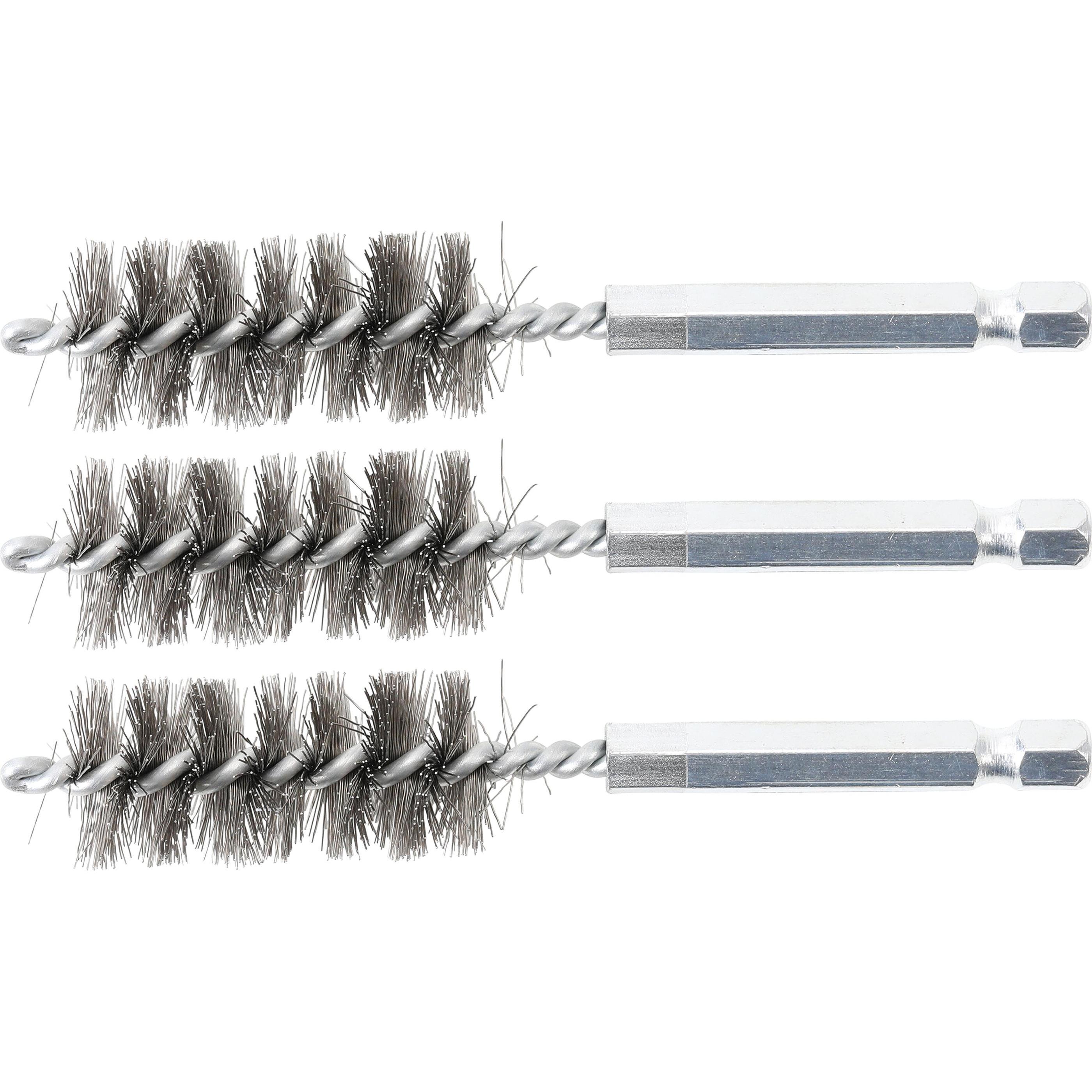 BGS, Schleifmittel, Stahlbürste 17 mm Antrieb Aussensechskant 6,3 mm (1/4") 3-tlg.