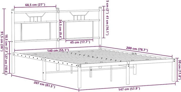 Image du produit vidaXL Bettgestell (135 x 190 cm)