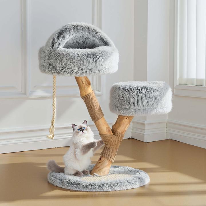 Produktbild Fudajo Designer-Kratzbaum (80 cm, Grau, Creme)