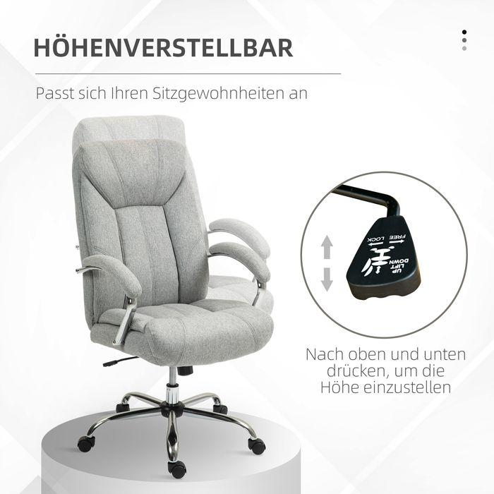 Immagine prodotto Swisshandel24 Bürostuhl mit Wippfunktion ergonomischer Schreibtischstuhl mit Armlehne (48 - 56 cm)