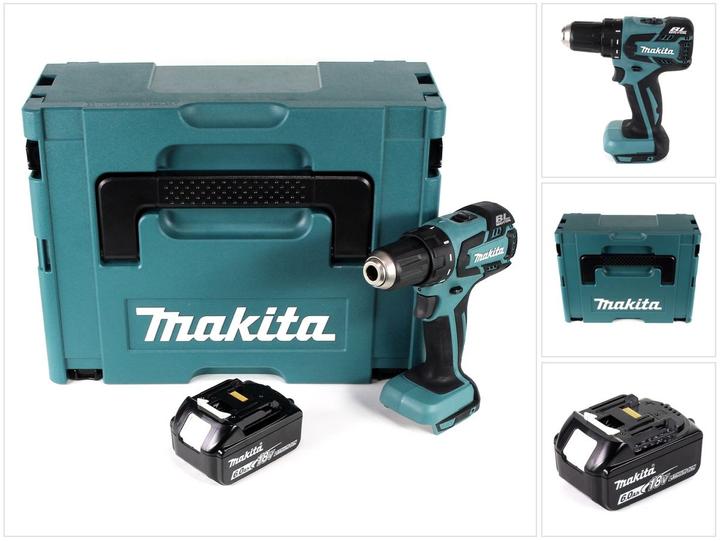 Actual product image Makita DDF 459 G1J cordless drill driver 18V 45Nm in Makpac + 1x 6,0 Ah battery - without charger (Rechargeable battery operated)