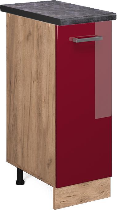 Bordeaux Hochglanz, Goldkraft Eiche, Rot Hochglanz