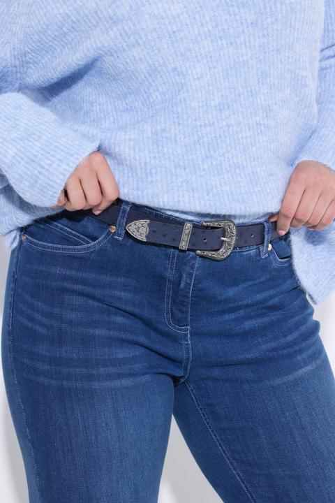 Actual product image Ulla Popken Ledergürtel, Prägung, Western-Stil, Metallspitze (125)