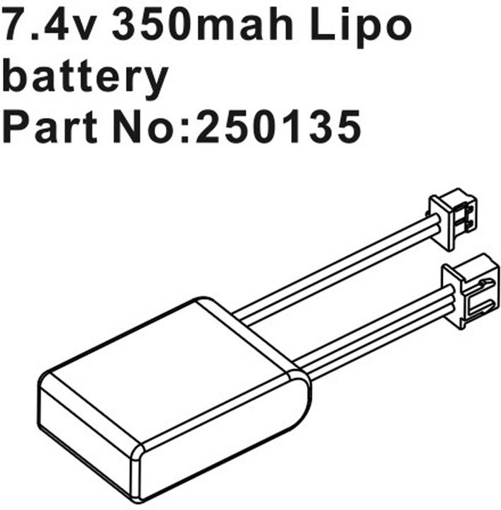Actual product image Hobby Plus RC 7.4V 350mAh LiPo Battery (7.40 V, 350 mAh)