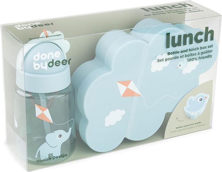 Produktbild Done by Deer Lunch & Snackbox mit Strohhalmflasche Playground blau