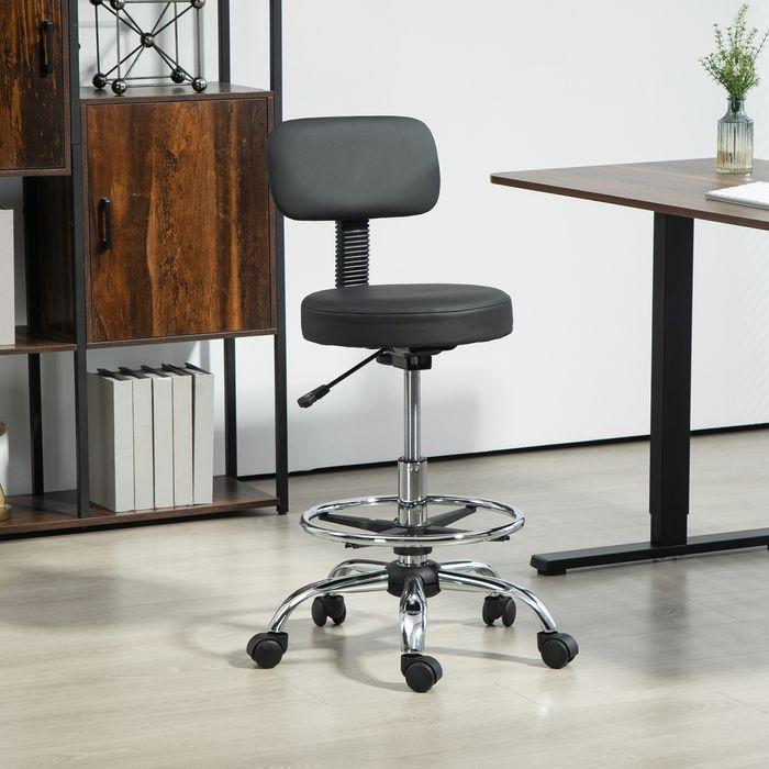 Produktbild Swisshandel24 Bürostuhl Ergonomischer Zeichenstuhl, Höhenverstellbar Computerstuhl mit Fussring