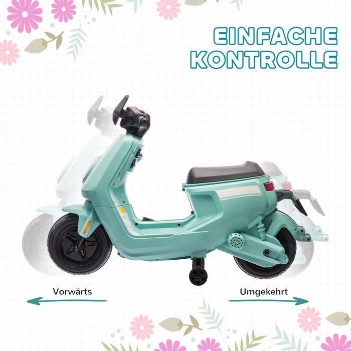 Image du produit Swisshandel24 Kinder Elektro-Motorrad, 6V Kindermotorrad mit Scheinwerfer, Musik, Grün (6 V)