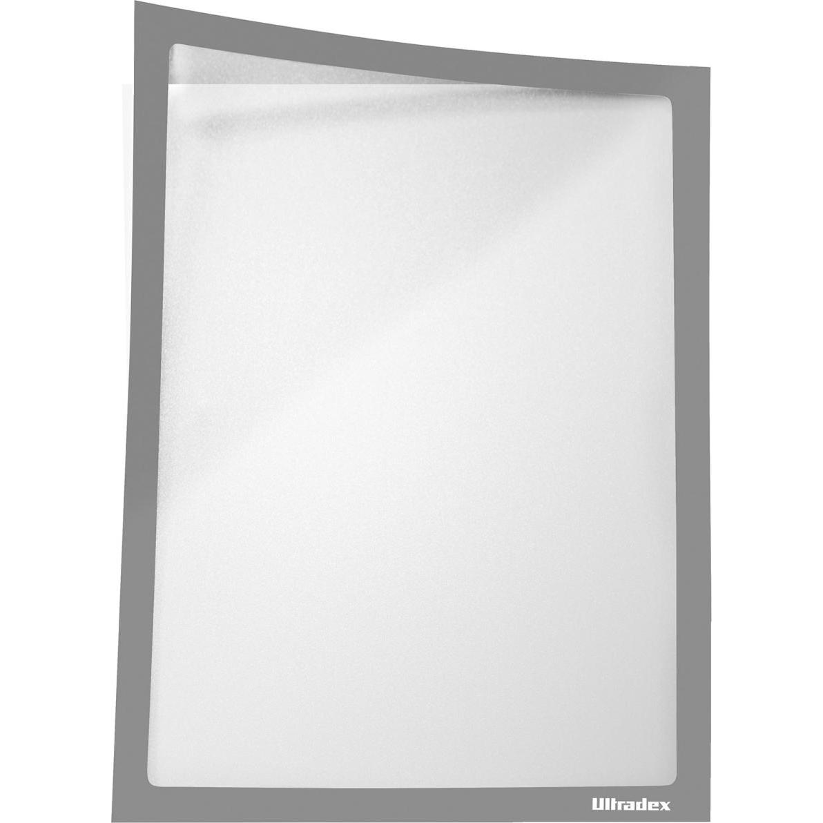 Ultradex, Informationsschild, Infotasche ADMA selbsthaftend/magnetisch A4 BxH 225x312mm silber VE=25 Stück