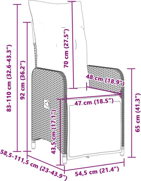 Immagine prodotto vidaXL Gartensessel verstellbar