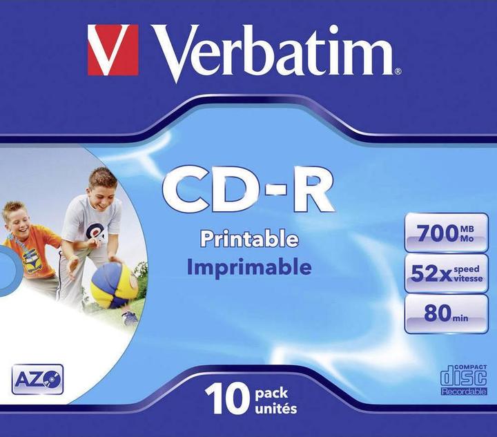Produktbild Verbatim CD-R, 52x, 700MB/80min, 10er Pack (10 x)