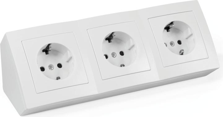 Immagine prodotto MCP Blocco presa a muro "Flair", contatto di terra a 3 vie, bianco (3x)