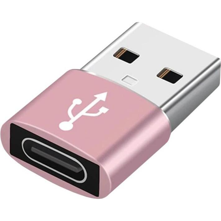 JTI Kabelloser USB-C-auf-USB-A-Adapter - Rosa (USB Typ C, USB-A), Mobilgerät Adapter, Rosa
